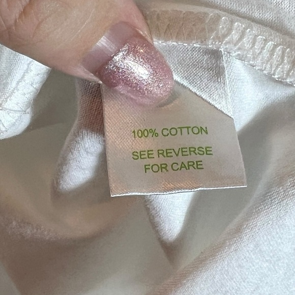 Lilly Pulitzer White Blue Trim Dev Tank Blouse Top, Medium - Picture 5 of 9